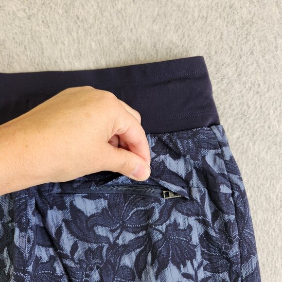 Athleta Pants Womens 6 Blue Floral Trekkie North Printed Jogger Ripstop Gorp - Picture 5 of 12